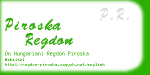 piroska regdon business card